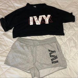 ivy park shorts & cropped tee set